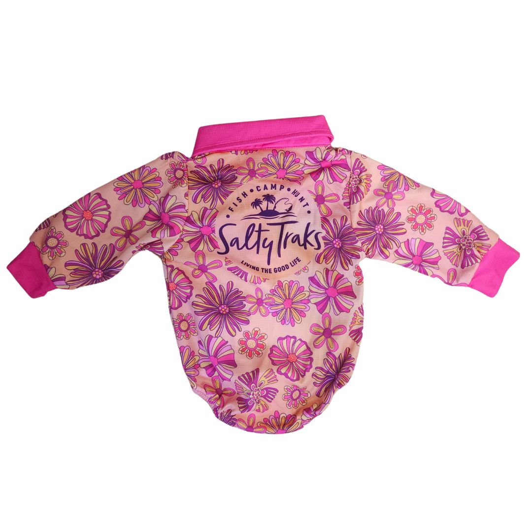 Sun Flowers Beach Baby Girls Fishing Outdoor Romper