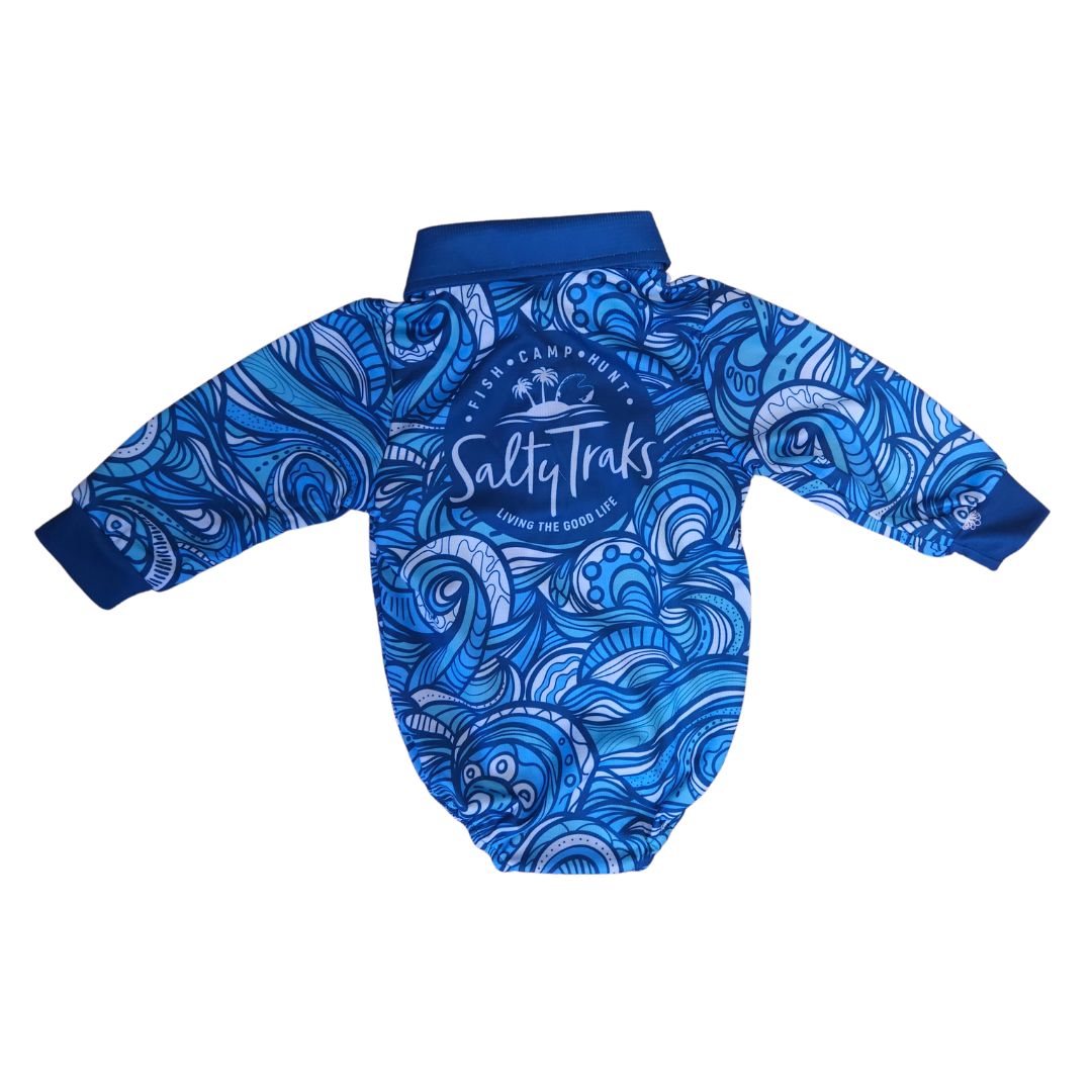 Rolling Waves Baby Boy Fishing Outdoor Romper
