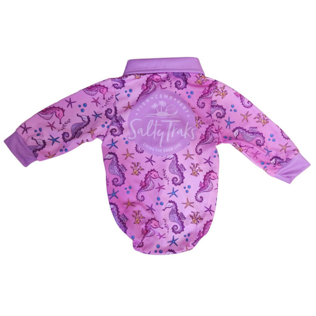 Salty Traks Seahorse Girls Baby Outdoor Fishing Romper Shirt