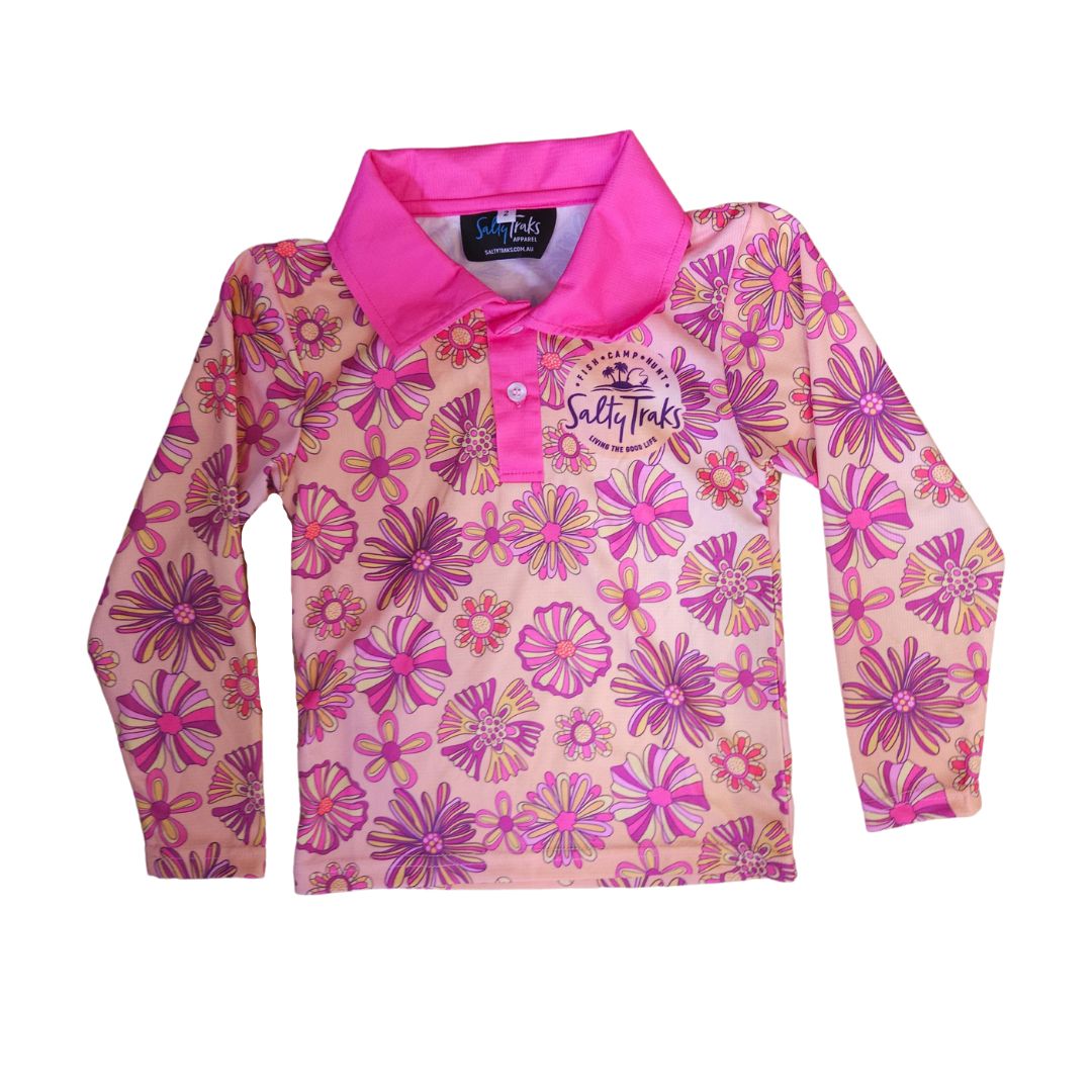 SUN FLOWER GIRLS KIDS FISHING OUTDOOR SHIRT