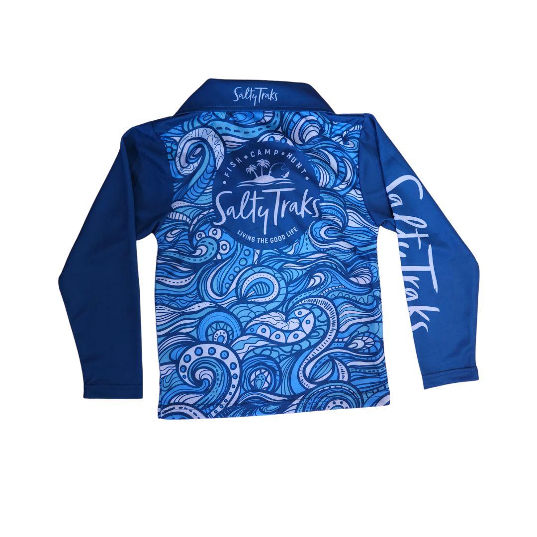 ROLLING WAVES BOYS KIDS FISHING SHIRT