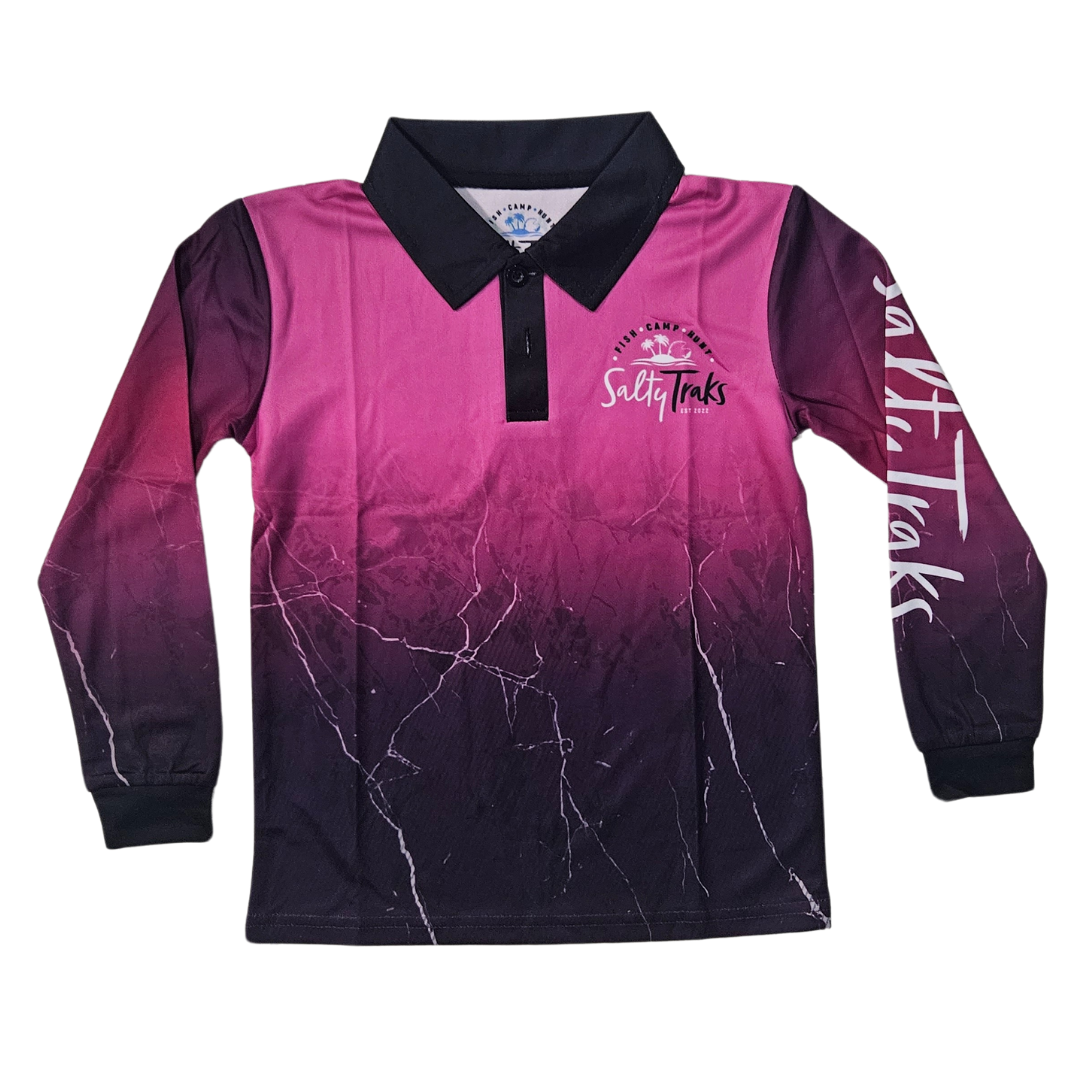 Salty Traks Girls Pink Outdoors Fishing Shirt Shop Now