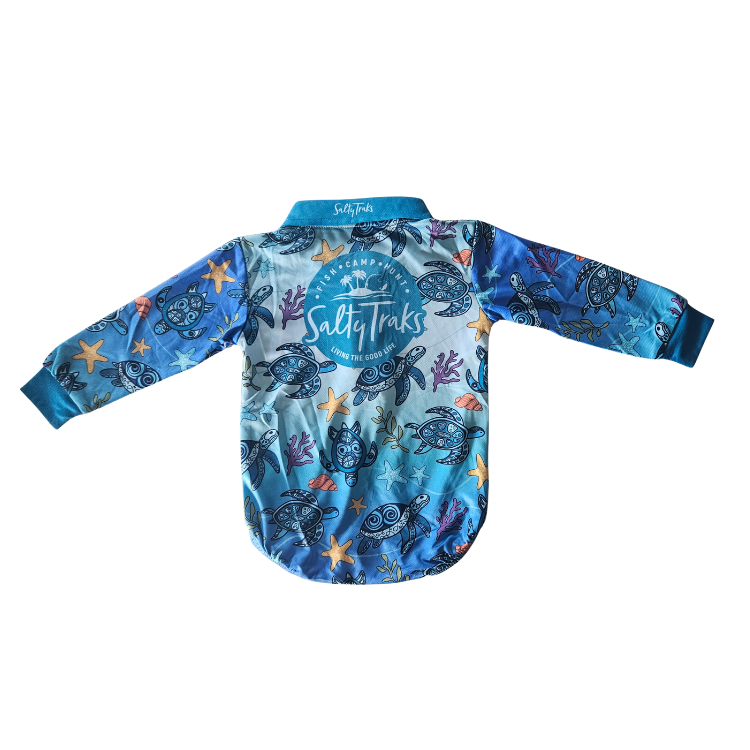Long-sleeve with turtle and sea-themed design baby boy romper
